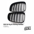 BMW E82 Dual Slat Kidney Grilles - Gloss Black (Pair)
